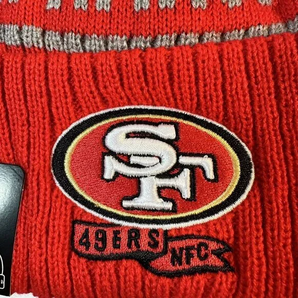 San Francisco 49er’s New Era Winter Knit Hat Beanie Fleece Lined One Size NWT. - Picture 5 of 9